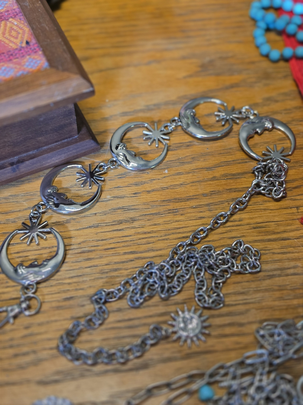 Silver Moon & Star Link Belt